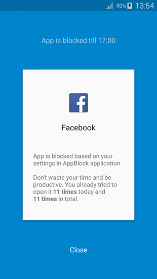 AppBlock: блокировка Facebook