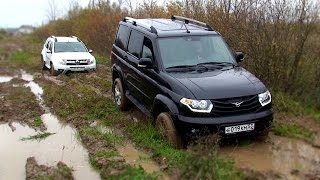 Renault Duster 2.0AT 4WD и UAZ Patriot в грязи