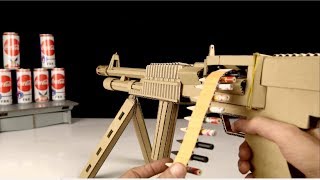 How to Make Cardboard Machine Gun Model (M60 E6) That Shoots