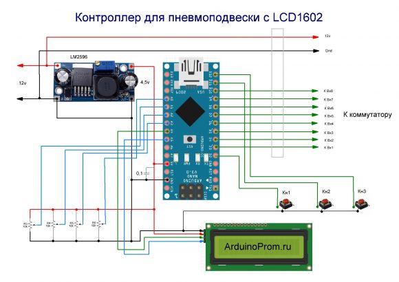 Контроллер пнемоподвески с LCD