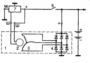 Схема генератора автомобиля с выносным регулятором